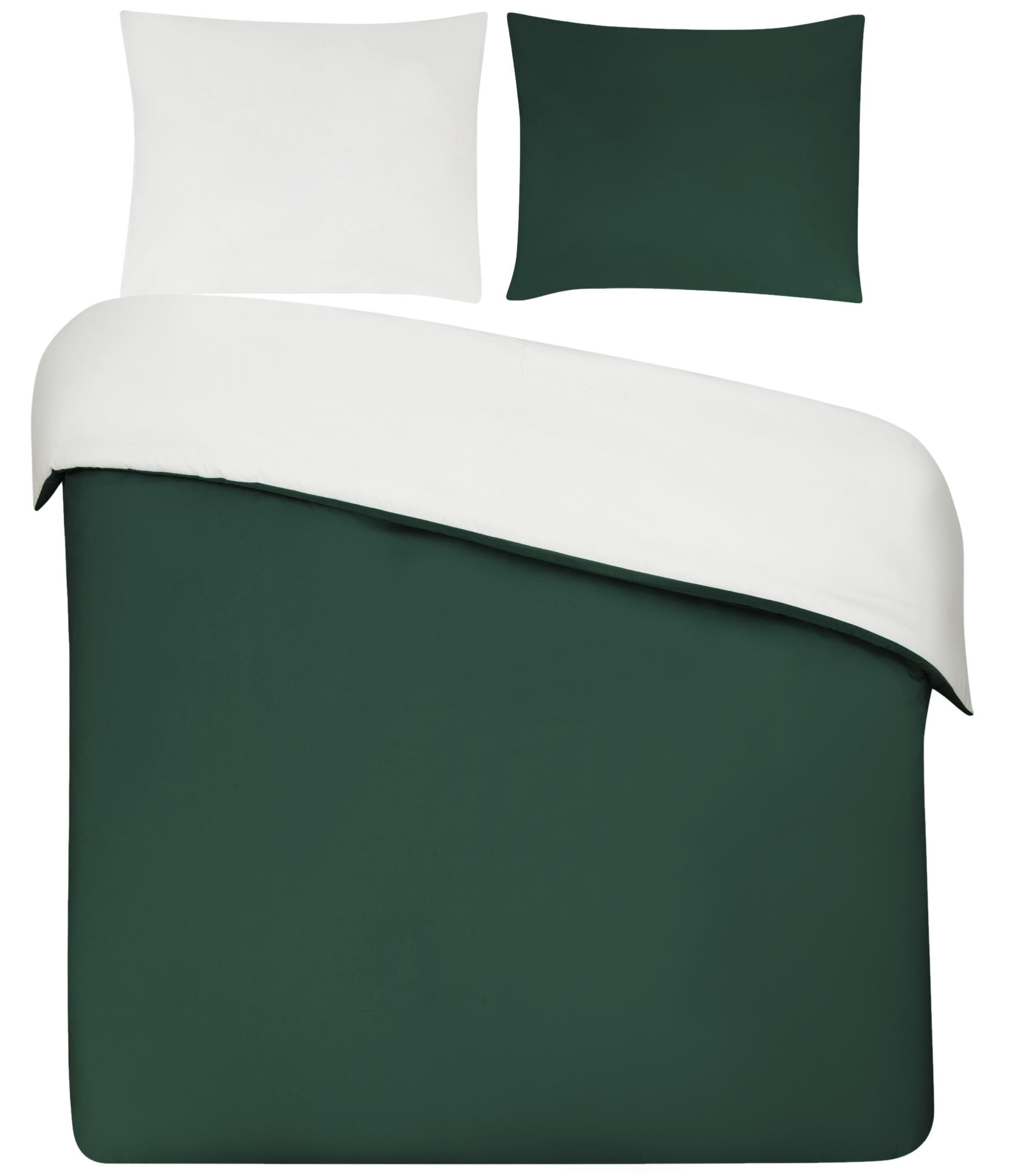 Dekbedovertrek Percal – 100% percal katoen – 240×200/220 – groen/wit