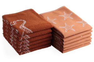 Keuken- & Theedoek oceaan – set van 12 – terracotta