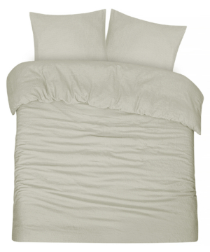 Dekbedovertrek Seersucker - 100% katoen - 200x200/220 - beige