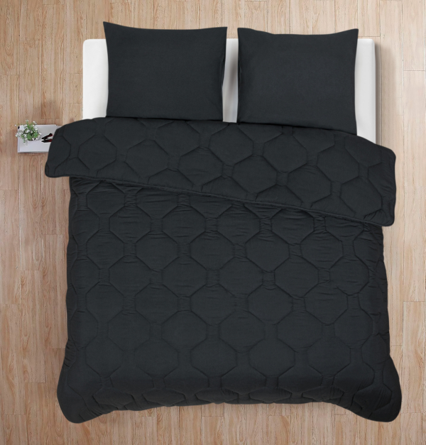 Dekbed 2 in 1 - Wasbaar dekbed zonder overtrek - 240x200 - zwart - Afbeelding 2