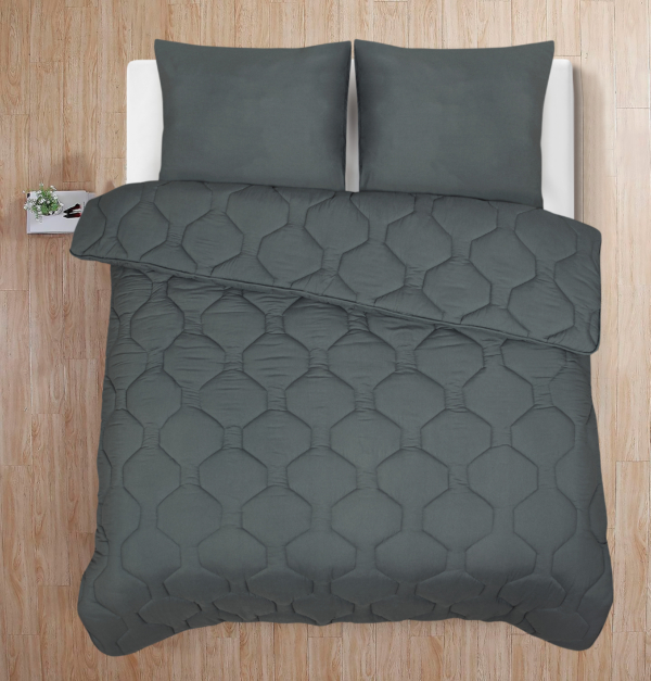 Dekbed 2 in 1 - Wasbaar dekbed zonder overtrek - 140x200 - antraciet - Afbeelding 2
