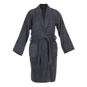 DoubleLife Badjas - 100% Katoen, waarvan 50% Gerecyclede Katoen - GRS Gecertificeerd - Maat M - Anthracite