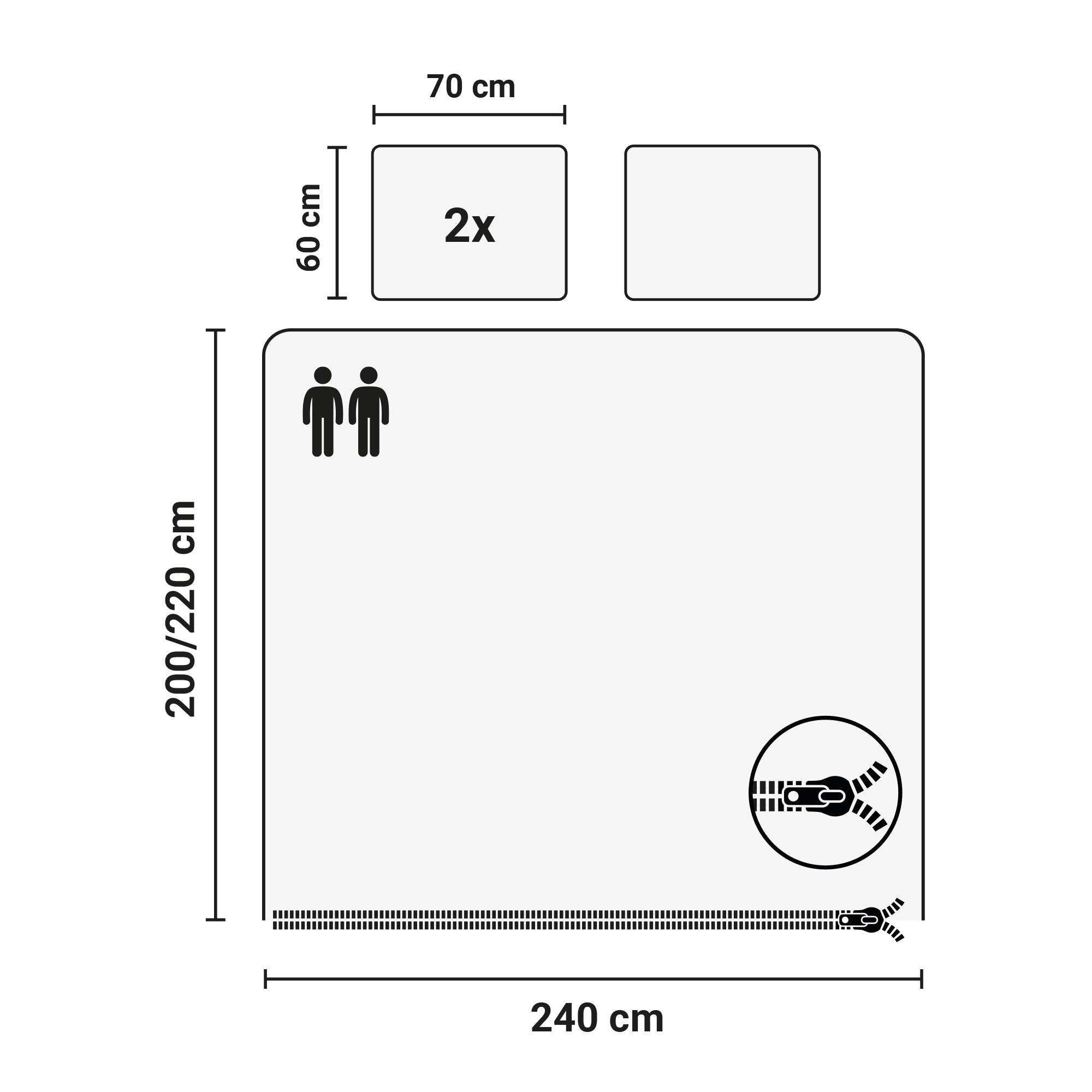 Dekbedovertrek Rib Flanel – 100% zacht materiaal – 240×220 – oud roze - Afbeelding 5