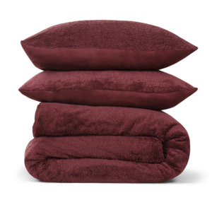 Dekbedovertrek Teddy Fleece – 100% zacht materiaal – 140×220 – bordeaux