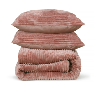 Dekbedovertrek Rib Flanel – 100% zacht materiaal – 240×220 – oud roze