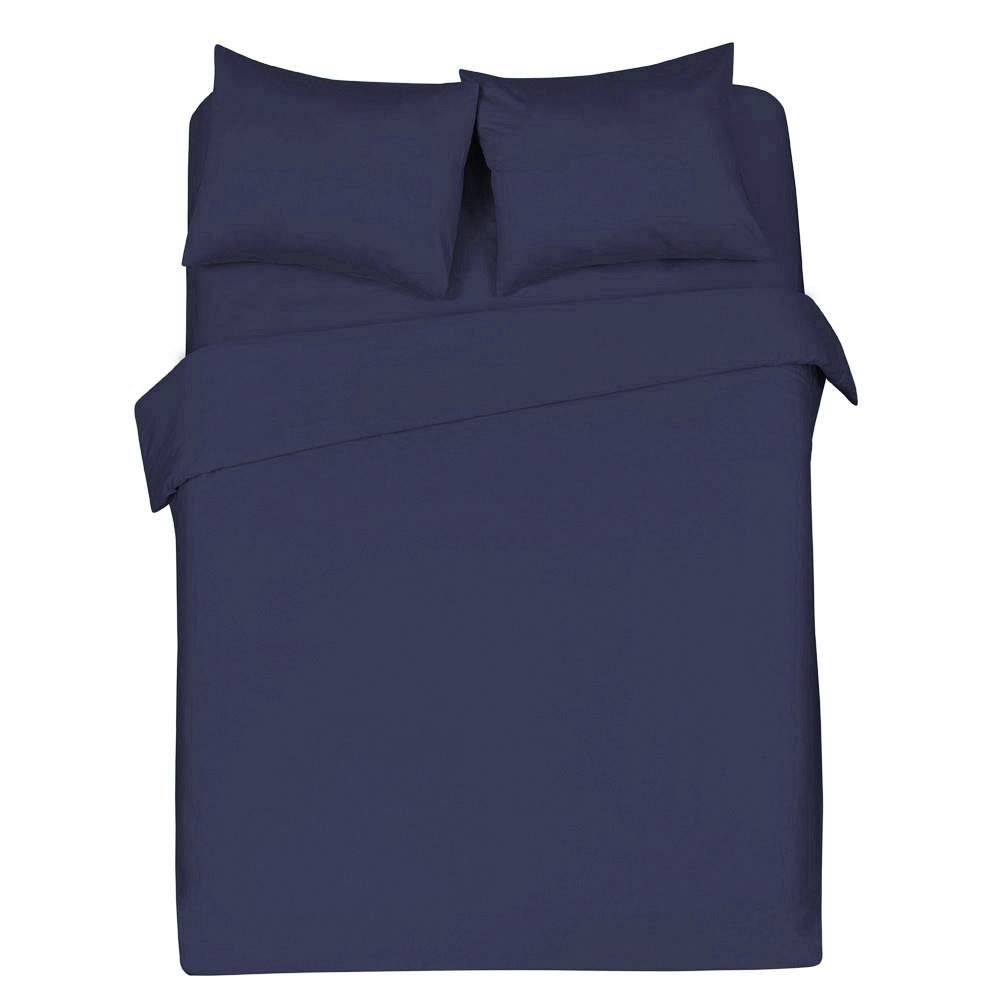 Dekbedovertrek Queen - 100% katoensatijn - 200x200/220 - blauw - Afbeelding 3