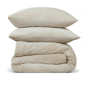 Dekbedovertrek Flanel Fleece – 100% zacht materiaal – 240×220 – licht beige