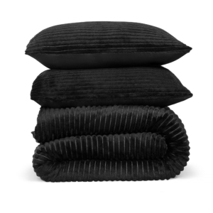 Dekbedovertrek Rib Flanel – 100% zacht materiaal – 200×220 – zwart