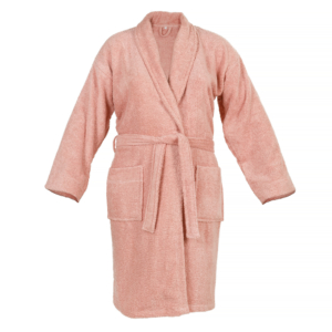 DoubleLife Badjas - 100% Katoen, waarvan 50% Gerecyclede Katoen - GRS Gecertificeerd - Maat M - Powder Pink