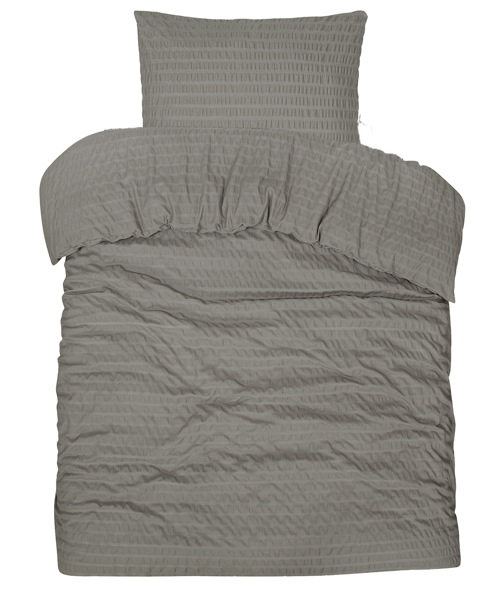 Dekbedovertrek Seersucker Deluxe – 100% katoensatijn – 140×200/220 – greige