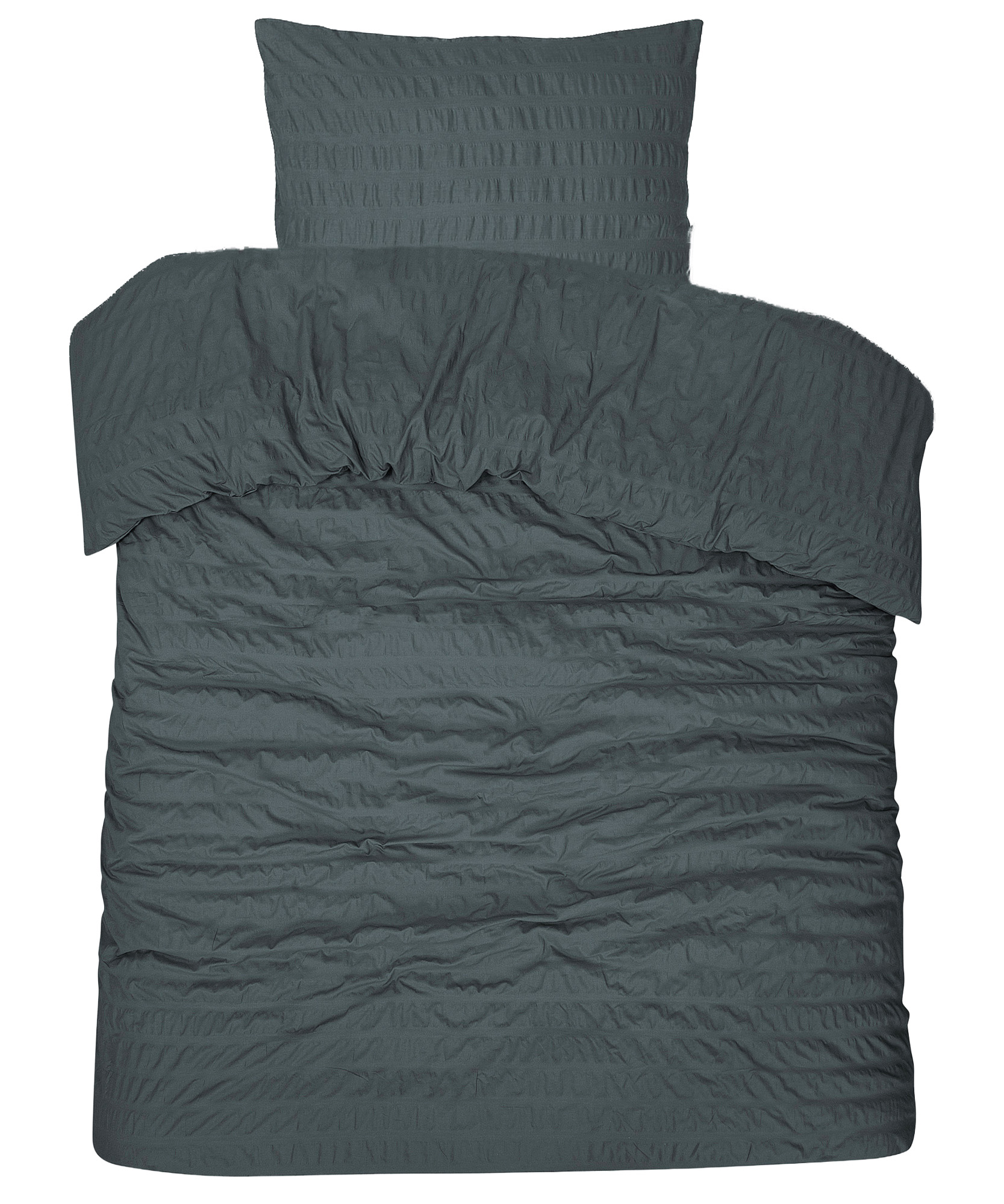 Dekbedovertrek Seersucker Deluxe – 100% katoensatijn – 140×200/220 – antraciet