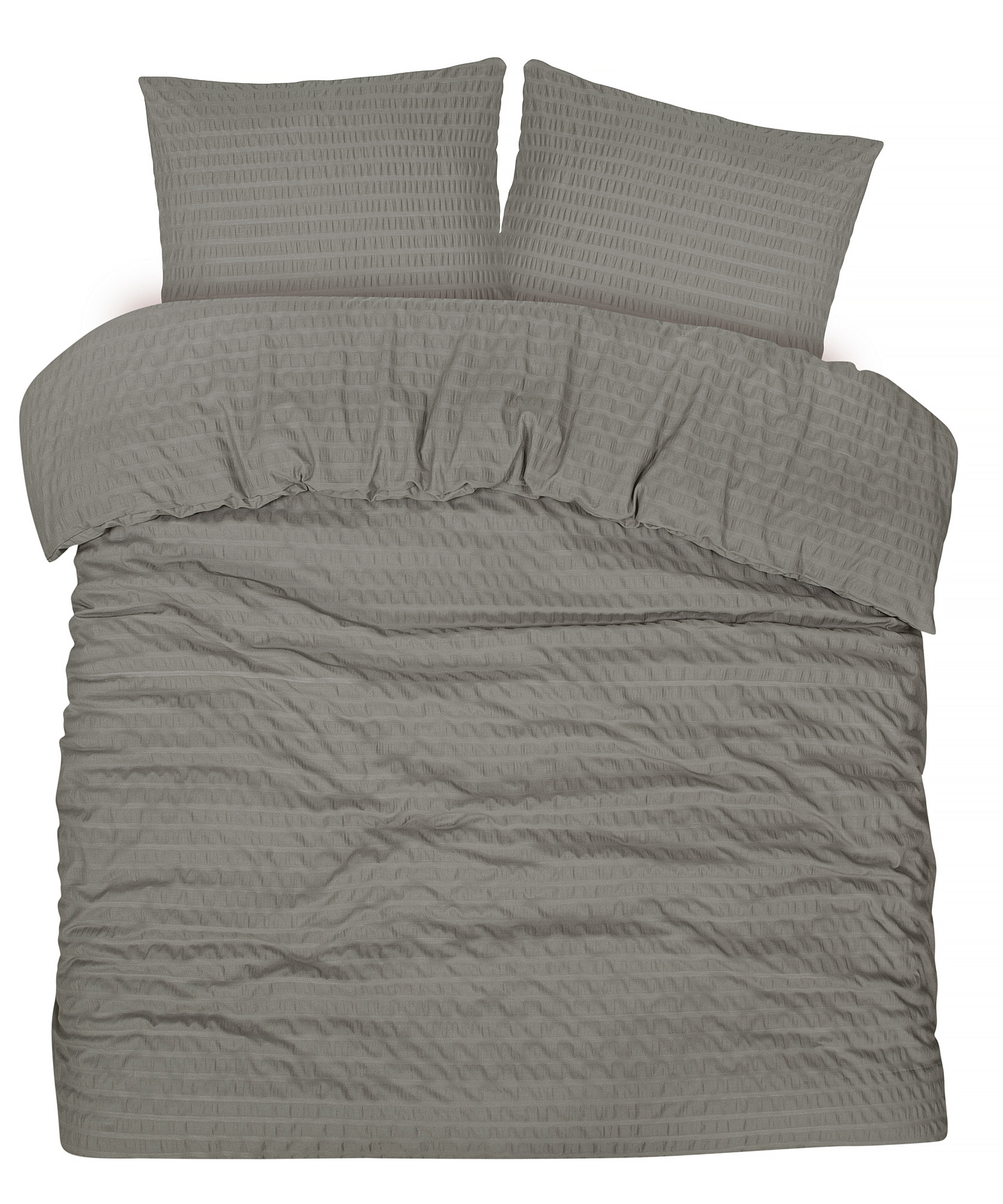 Dekbedovertrek Seersucker Deluxe - 100% katoensatijn - 240x200/220 - greige