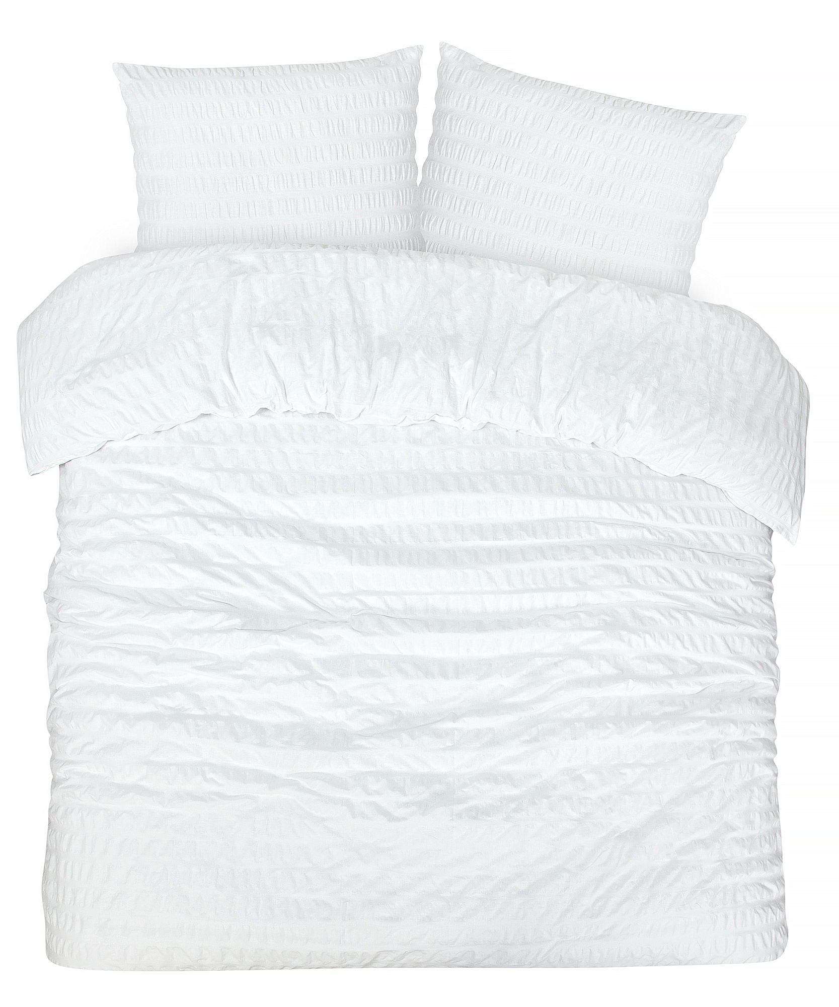 Dekbedovertrek Seersucker Deluxe - 100% katoensatijn - 240x200/220 - wit