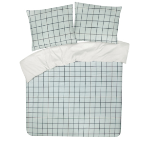 Dekbedovertrek My Design - 100% katoen - 140x200 -  ruit lichtblauw