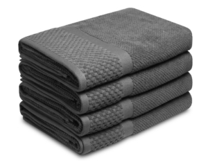 Handdoek Soft Popcorn Collectie – 4 stuks – 70×140 – antraciet