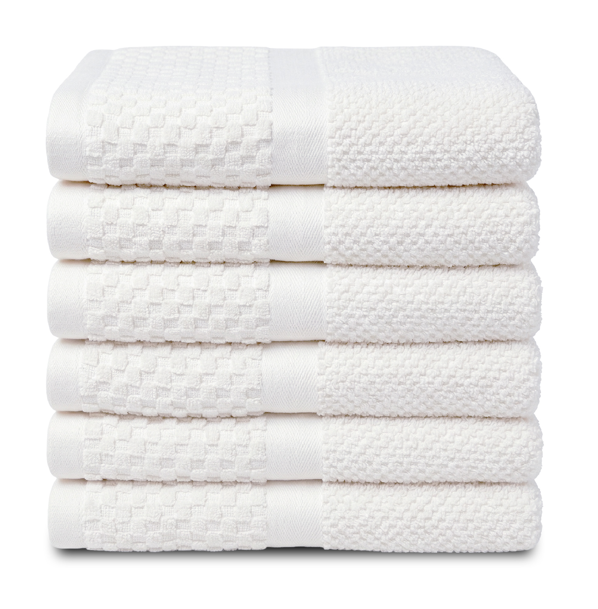 Handdoek Popcorn Soft Collectie – 6 stuks – 50×90 – wit