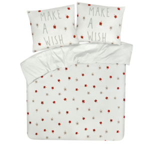 DoubleDry Dekbedovertrek My Design 100% Katoen - Tweepersoons 200x200 cm + 2 Kussenslopen - make a wish