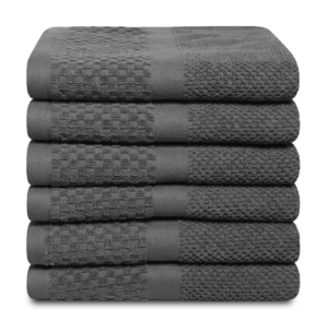 Handdoek Soft Popcorn Collectie – 6 stuks – 50×90 – antraciet